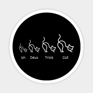 Minimalist Un Deux Trois Cat Magnet